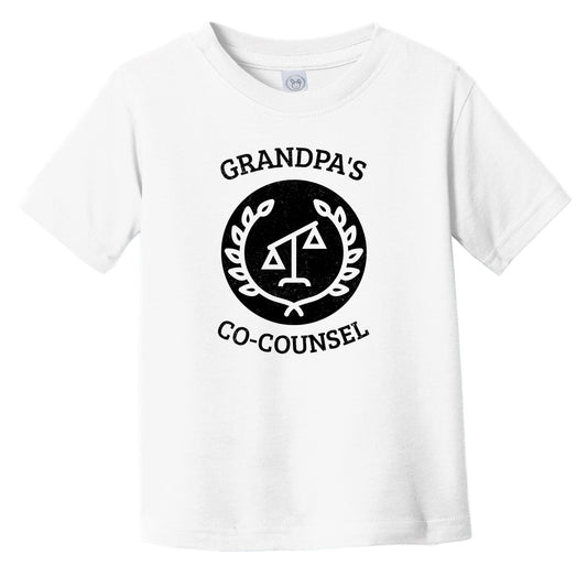 Grandpa's Co-Counsel Scales of Justice Lawyer Funny Infant Toddler T-Shirt