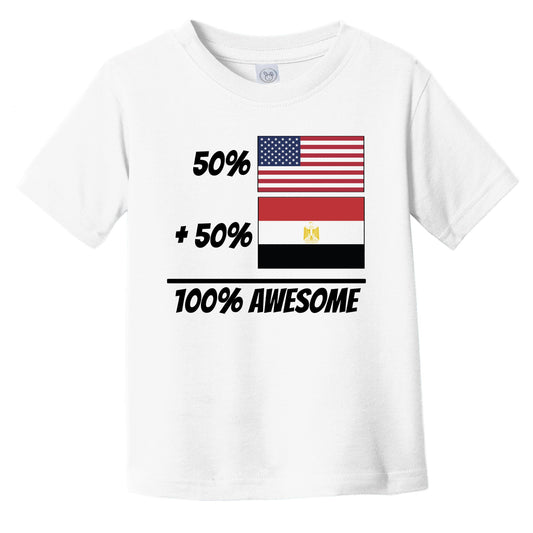 50% American Plus 50% Egyptian Equals 100% Awesome Cute Egypt Flag Infant Toddler T-Shirt