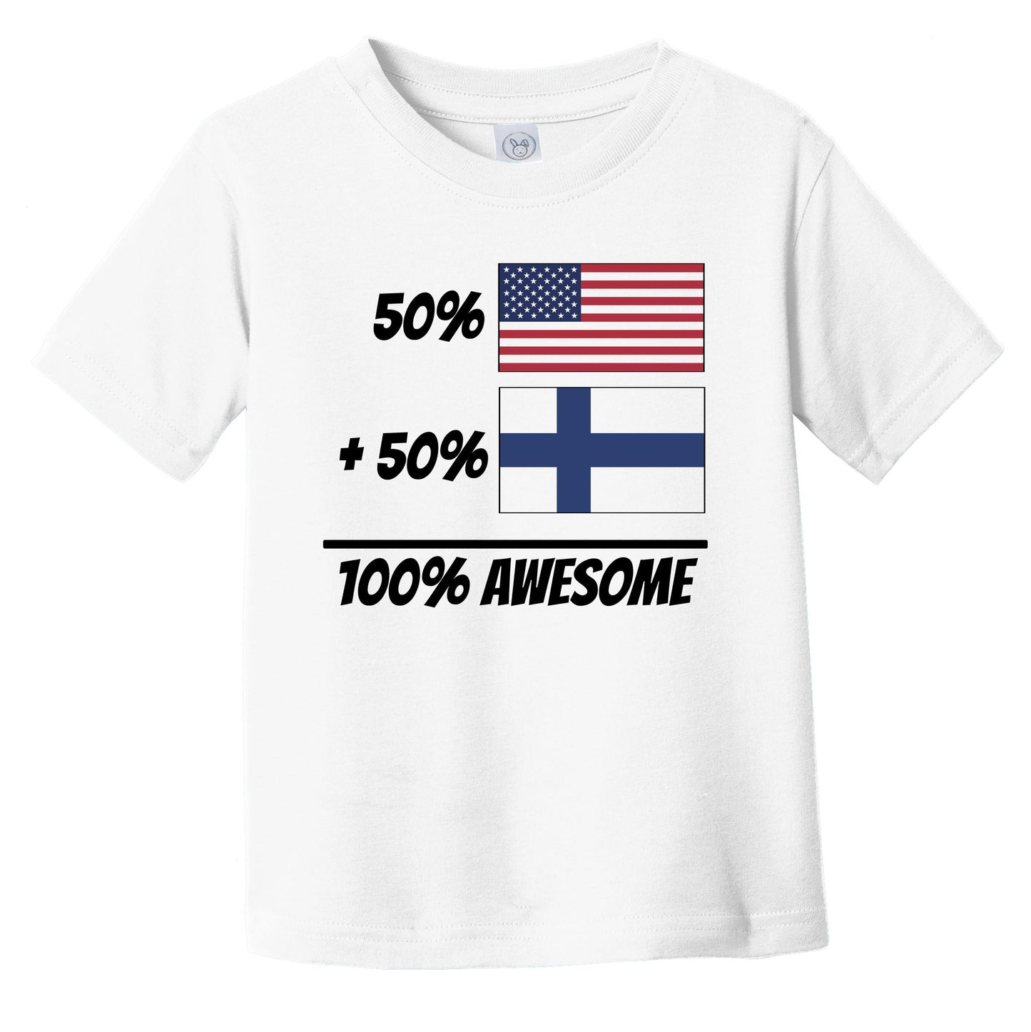 50% American Plus 50% Finnish Equals 100% Awesome Cute Finland Flag Infant Toddler T-Shirt