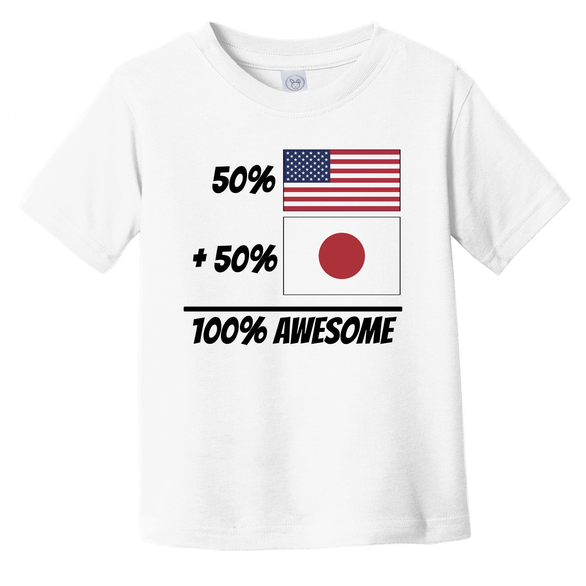 50% American Plus 50% Japanese Equals 100% Awesome Cute Japan Flag Infant Toddler T-Shirt