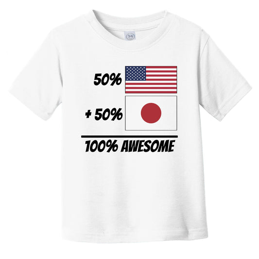 50% American Plus 50% Japanese Equals 100% Awesome Cute Japan Flag Infant Toddler T-Shirt