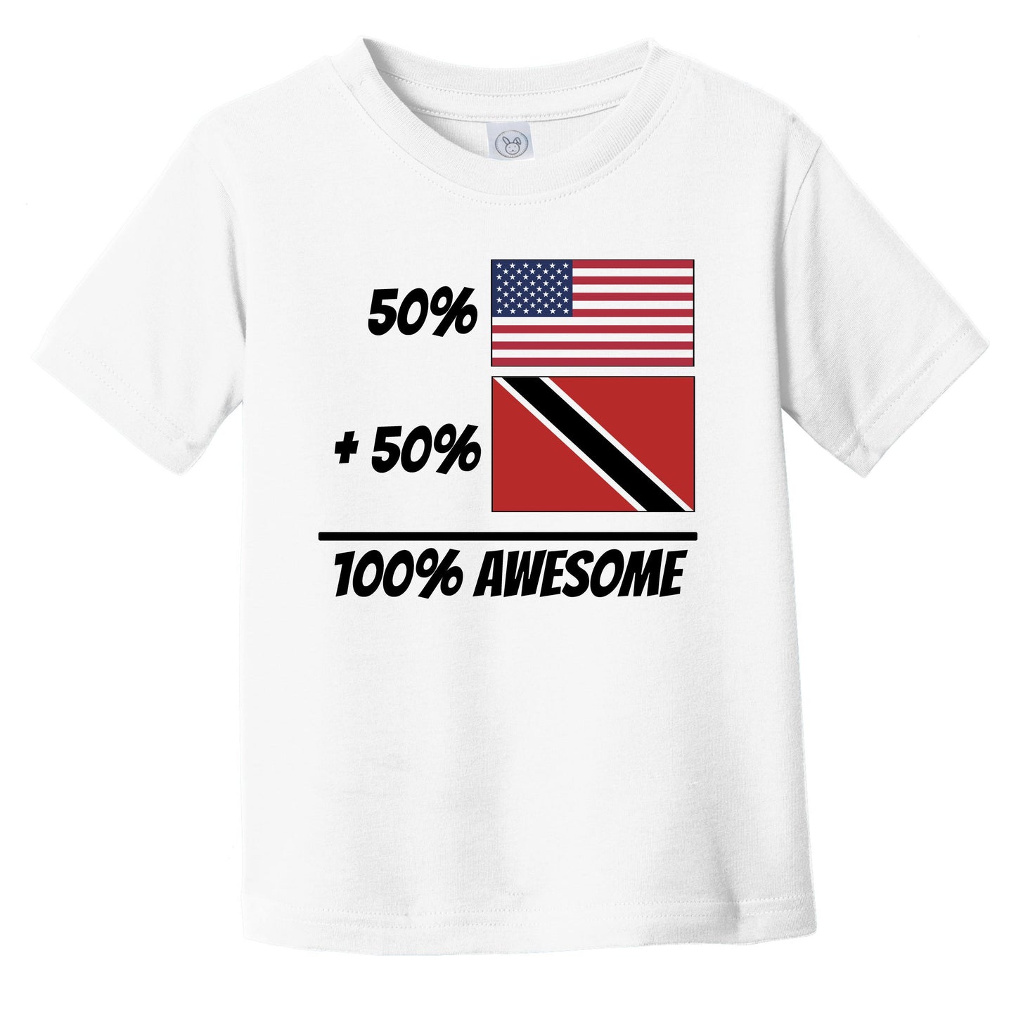 50% American Plus 50% Trinidadian Equals 100% Awesome Cute Trinidad and Tobago Flag Infant Toddler T-Shirt