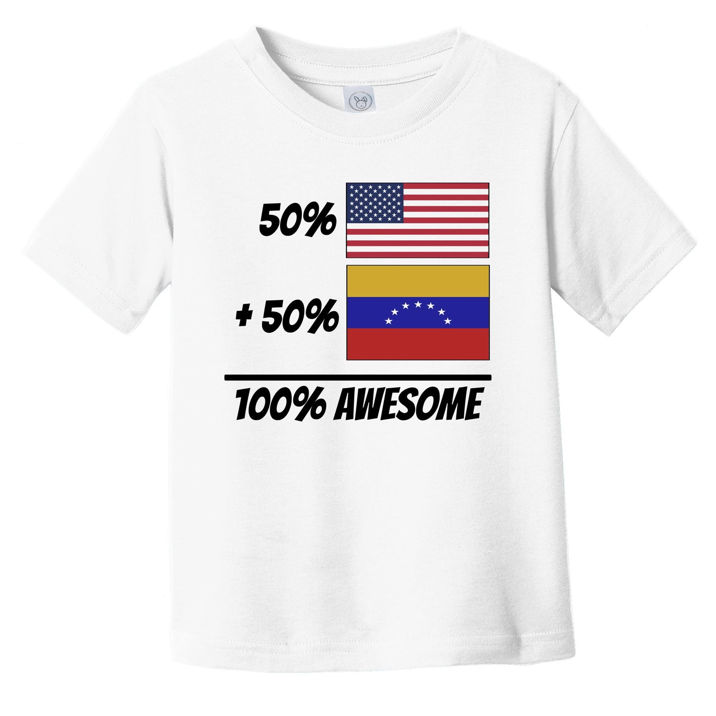 50% American Plus 50% Venezuelan Equals 100% Awesome Cute Venezuela Flag Infant Toddler T-Shirt