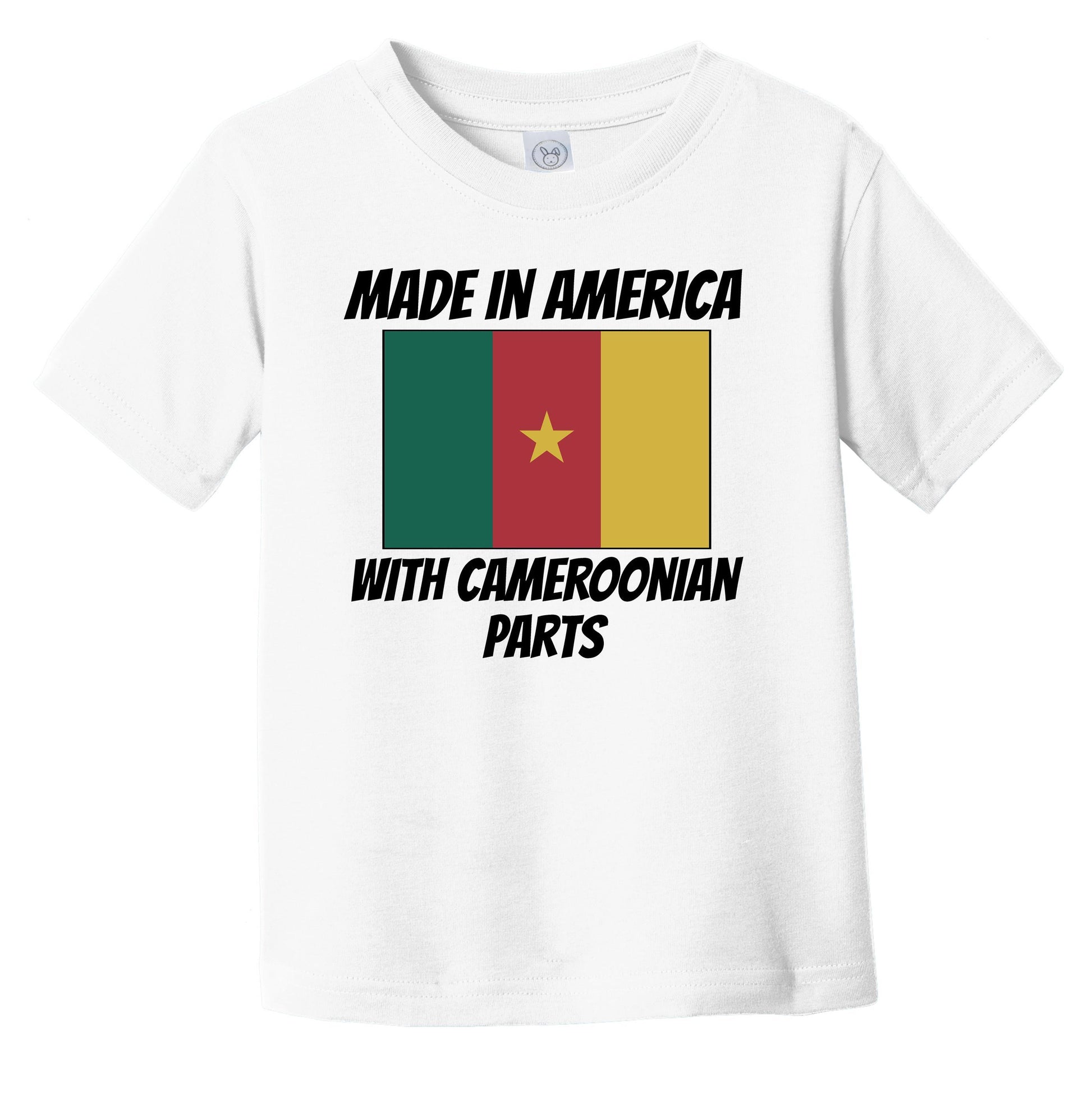 Made In America With Cameroonian Parts Cameroon Flag Funny Infant Toddler T-Shirt