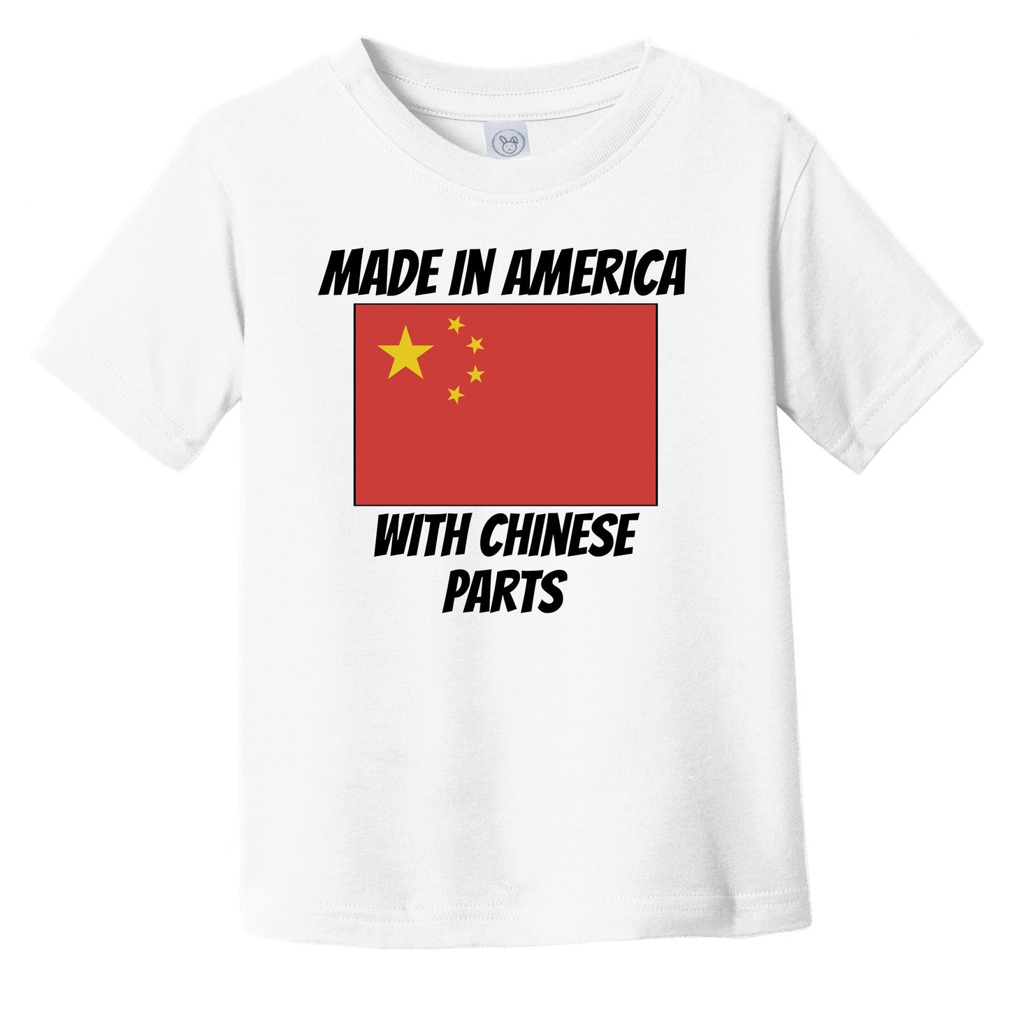 Made In America With Chinese Parts China Flag Funny Infant Toddler T-Shirt