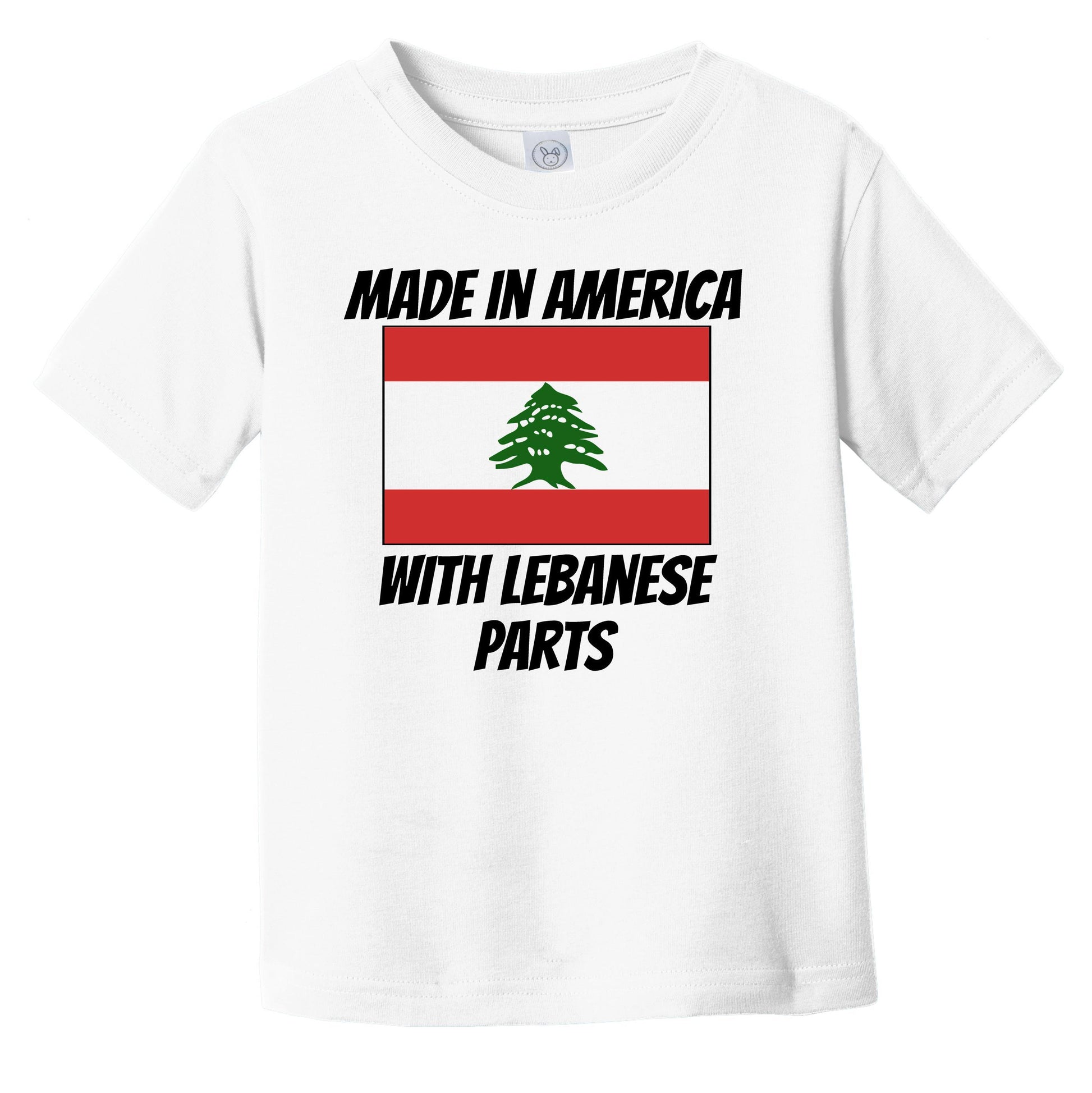 Made In America With Lebanese Parts Lebanon Flag Funny Infant Toddler T-Shirt