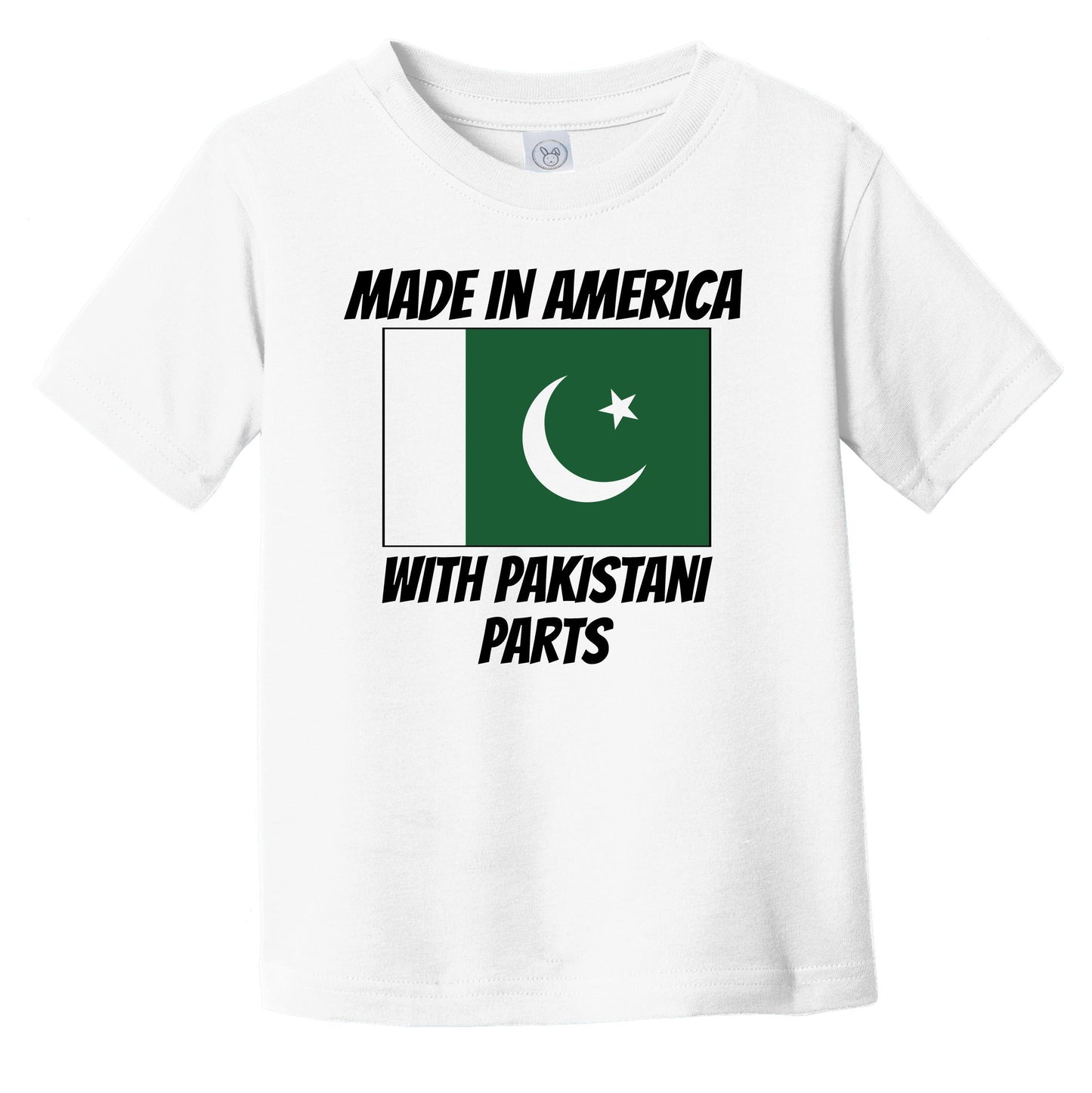 Made In America With Pakistani Parts Pakistan Flag Funny Infant Toddler T-Shirt