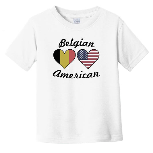 Belgian American Flag Hearts Infant Toddler T-Shirt