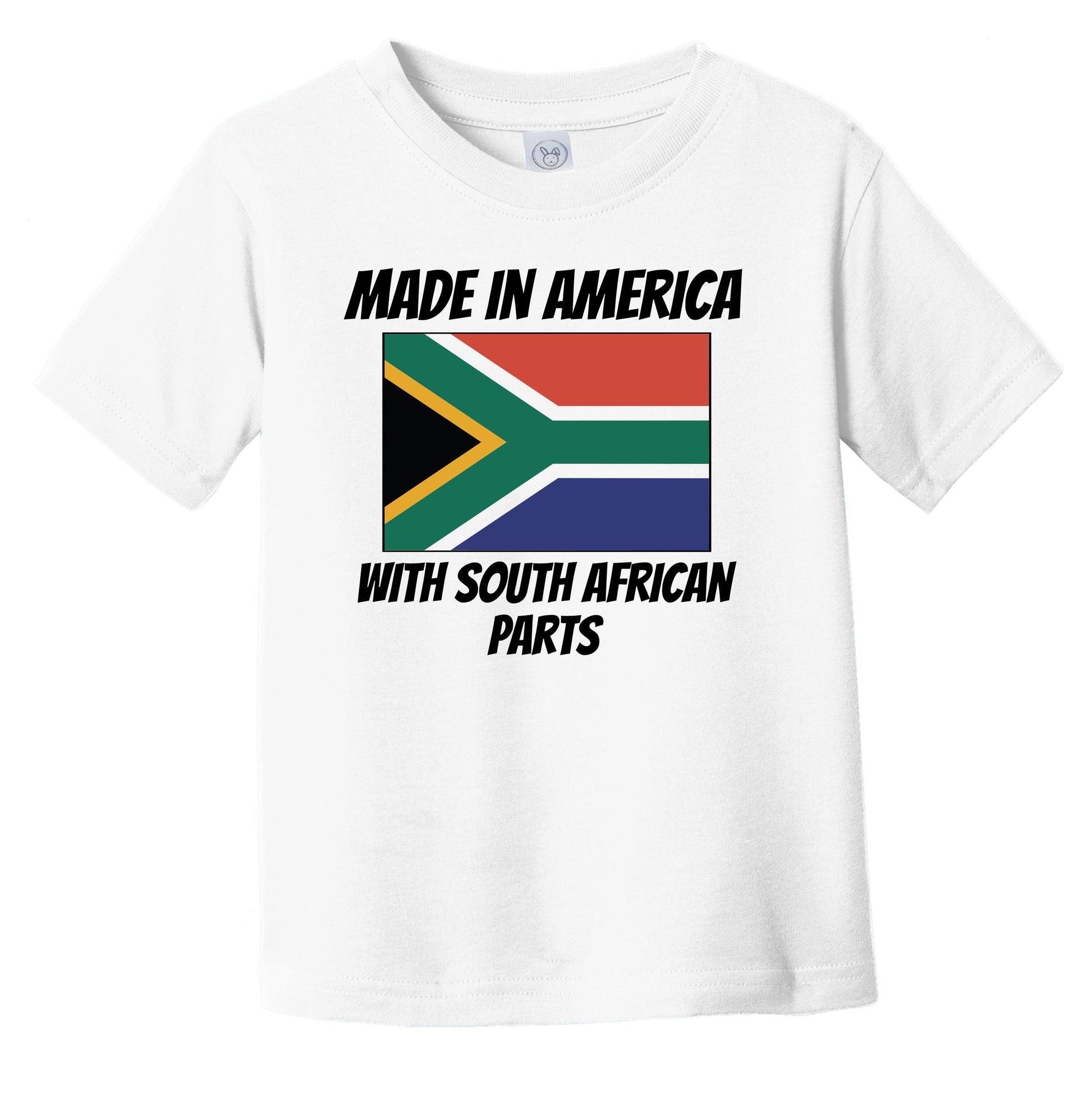 Made In America With South African Parts South Africa Flag Funny Infant Toddler T-Shirt