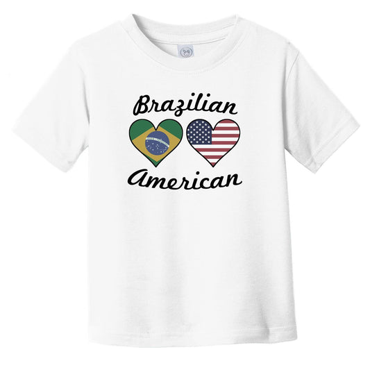 Brazilian American Flag Hearts Infant Toddler T-Shirt