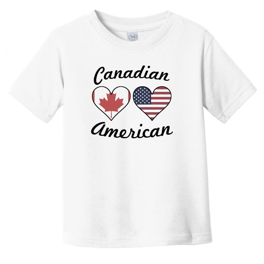 Canadian American Flag Hearts Infant Toddler T-Shirt