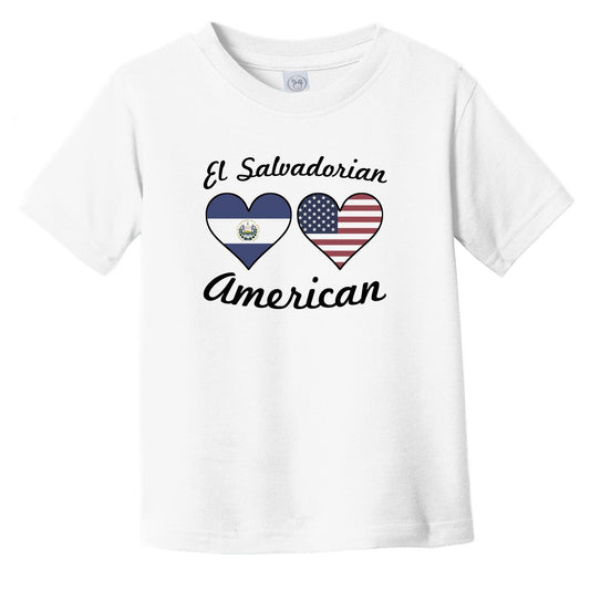El Salvadorian American Flag Hearts Infant Toddler T-Shirt
