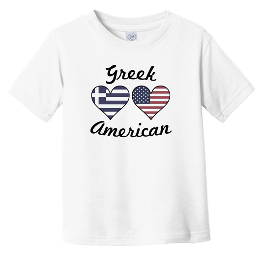 Greek American Flag Hearts Infant Toddler T-Shirt