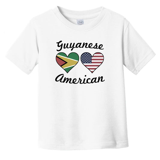 Guyanese American Flag Hearts Infant Toddler T-Shirt