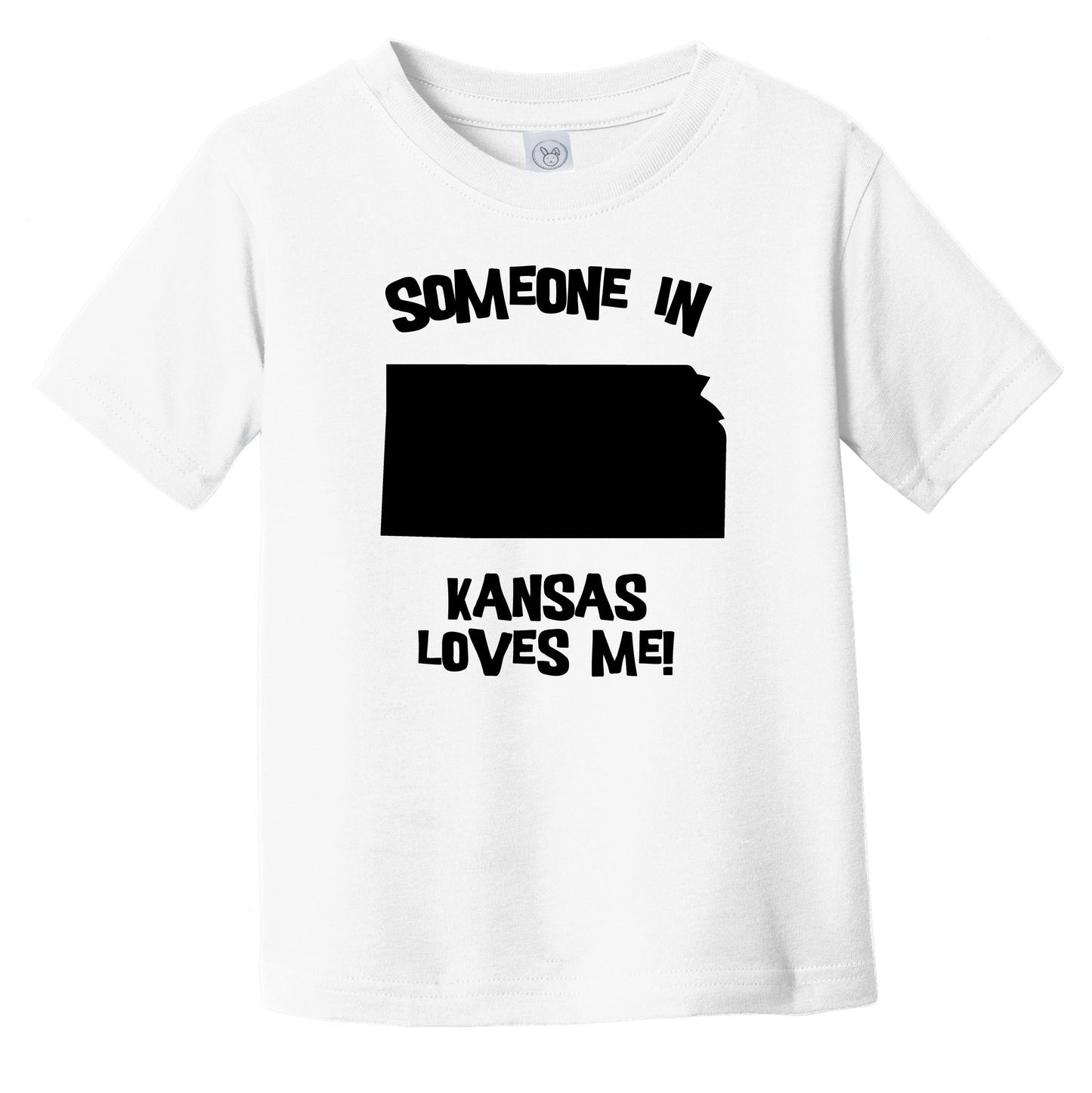 Someone In Kansas Loves Me State Silhouette Cute Infant Toddler T-Shirt