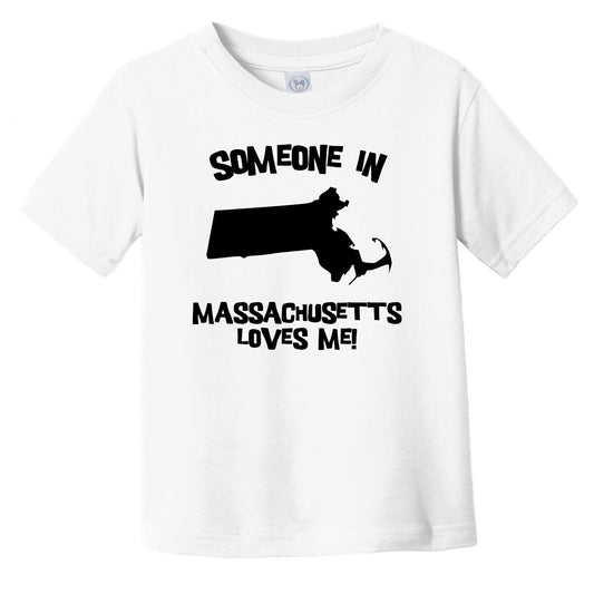 Someone In Massachusetts Loves Me State Silhouette Cute Infant Toddler T-Shirt