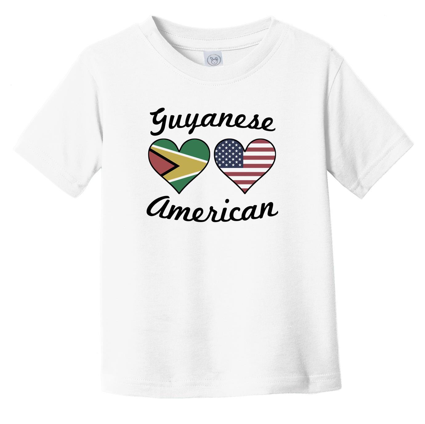 Guyanese American Flag Hearts Infant Toddler T-Shirt