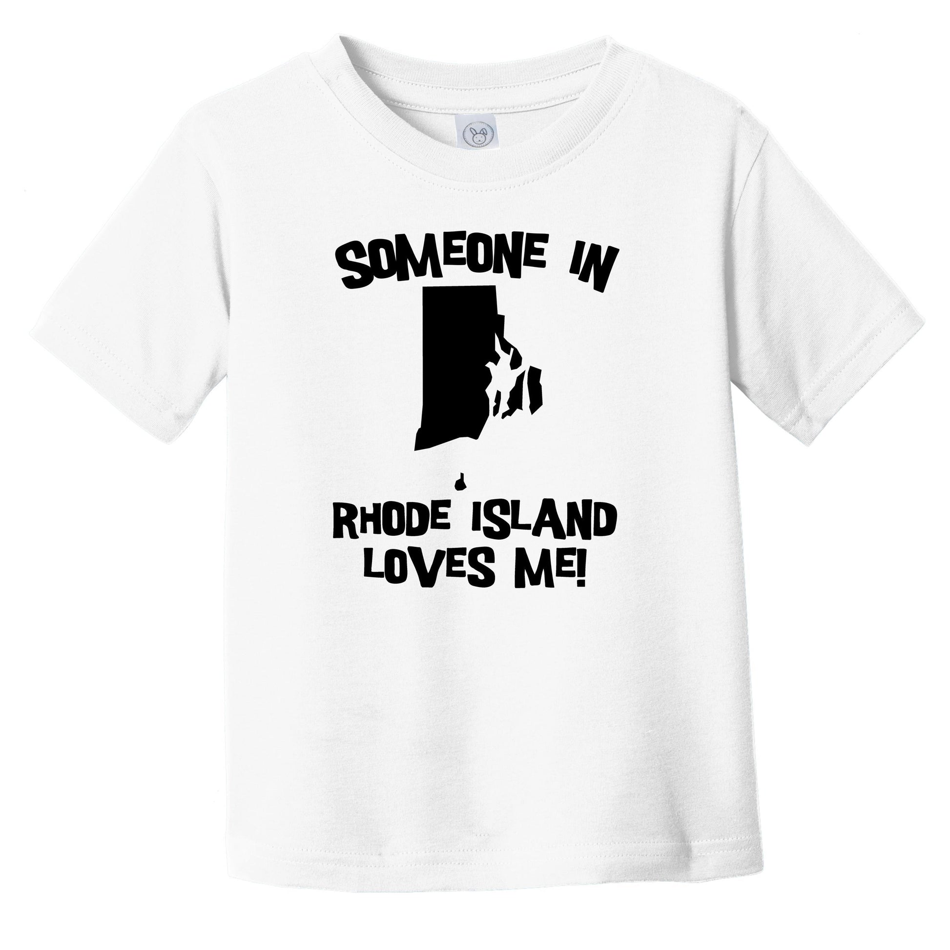 Someone In Rhode Island Loves Me State Silhouette Cute Infant Toddler T-Shirt