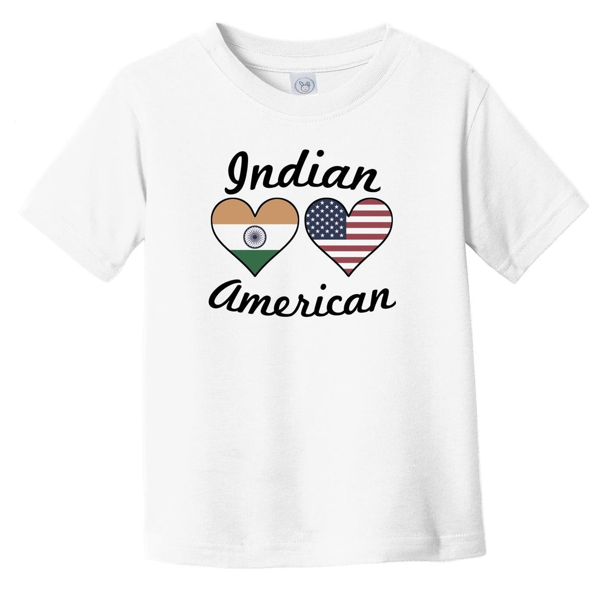 Indian American Flag Hearts Infant Toddler T-Shirt