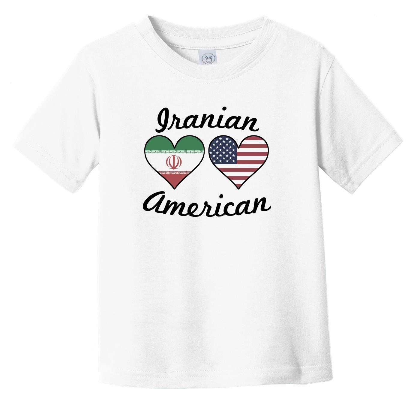 Iranian American Flag Hearts Infant Toddler T-Shirt