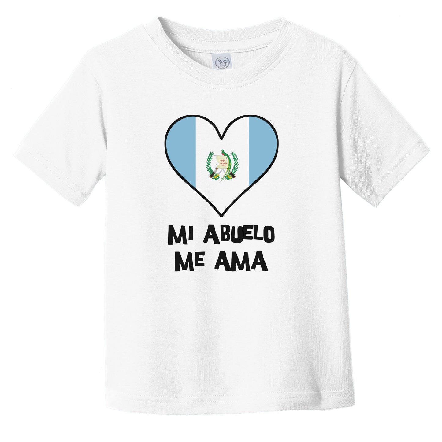 My Grandpa Loves Me Spanish Language Guatemala Flag Heart Infant Toddler T-Shirt - Mi abuelo me ama