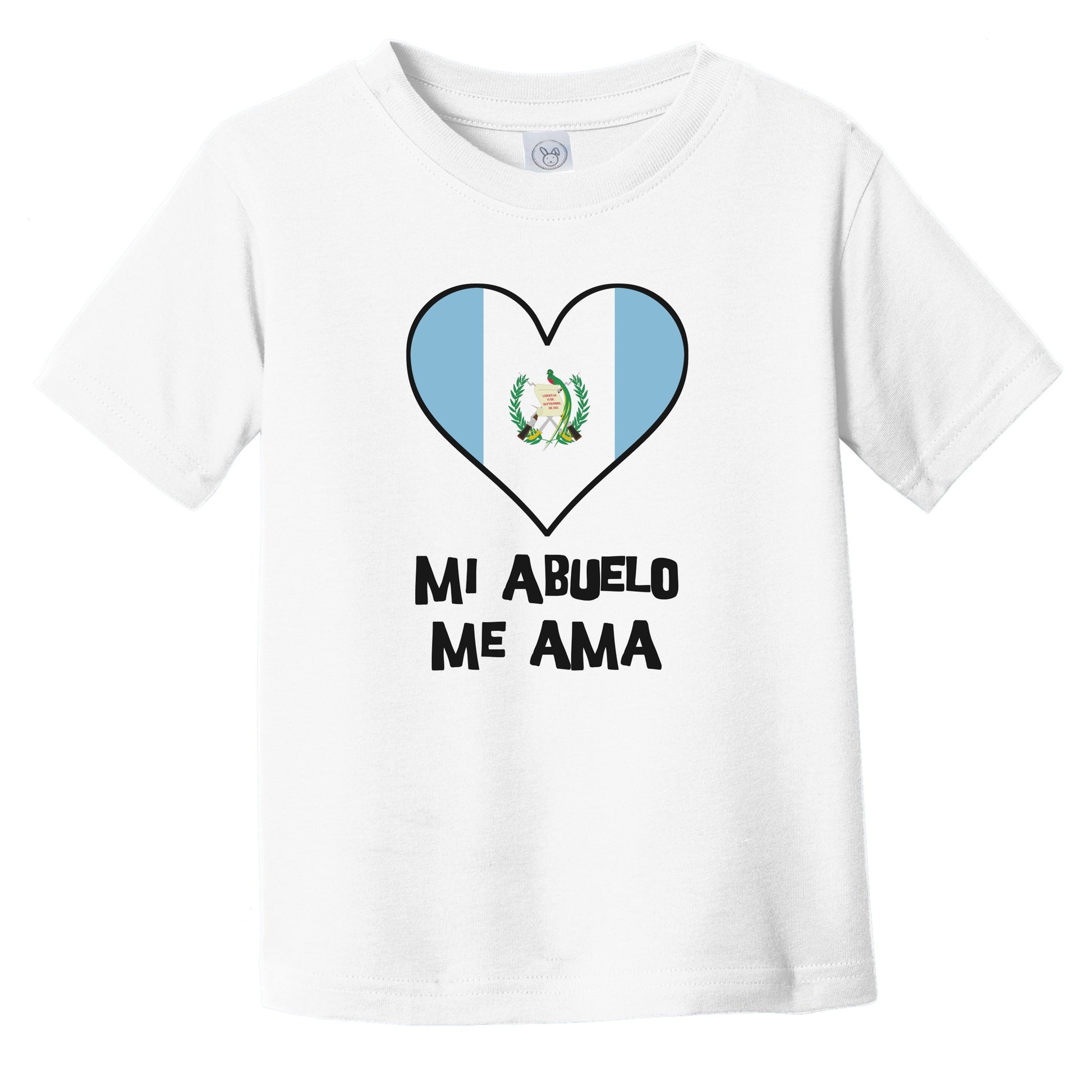 My Grandpa Loves Me Spanish Language Guatemala Flag Heart Infant Toddler T-Shirt - Mi abuelo me ama