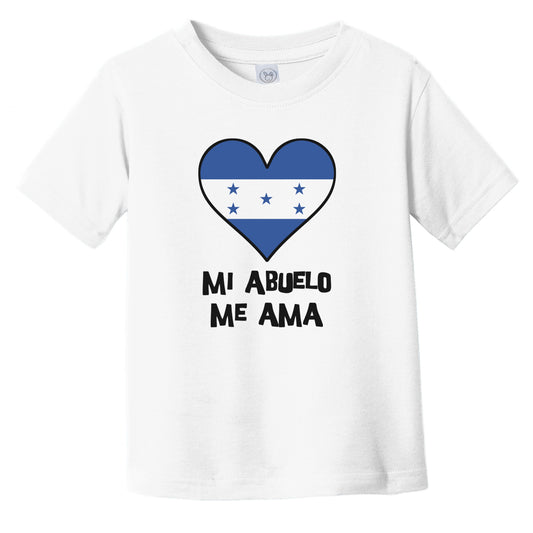 My Grandpa Loves Me Spanish Language Honduras Flag Heart Infant Toddler T-Shirt - Mi abuelo me ama