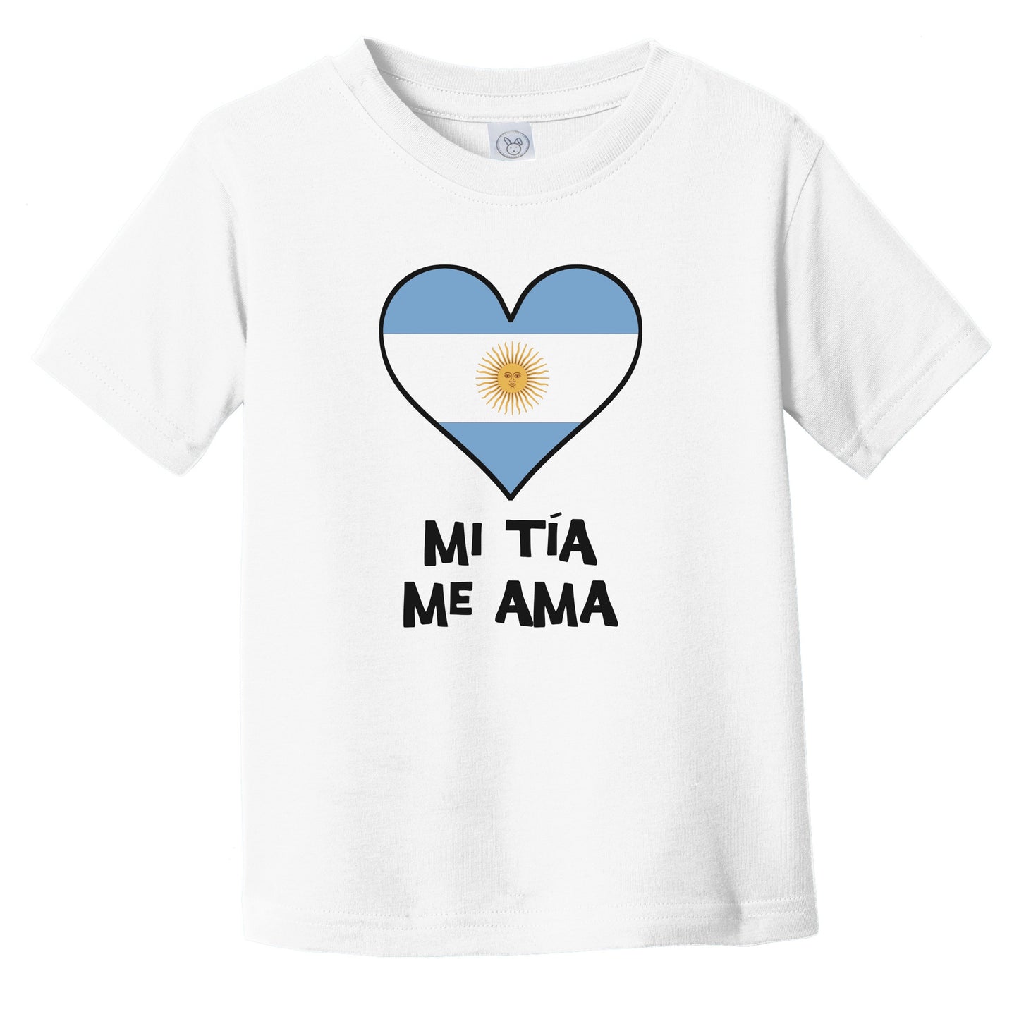 My Aunt Loves Me Spanish Language Argentina Flag Heart Infant Toddler T-Shirt - Mi tía me ama