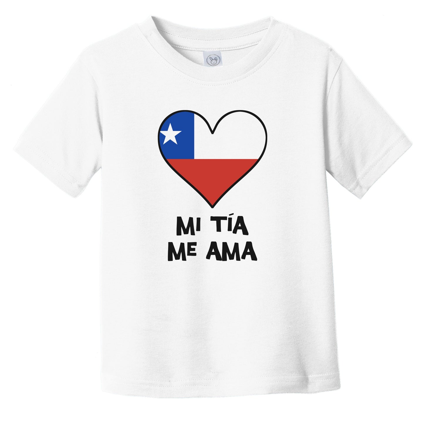 My Aunt Loves Me Spanish Language Chile Flag Heart Infant Toddler T-Shirt - Mi tía me ama