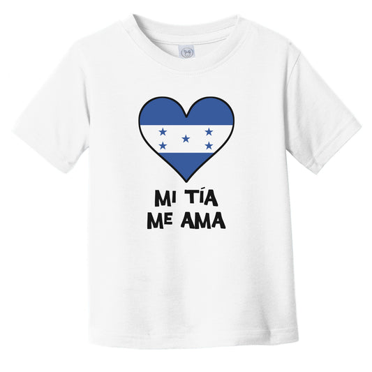 My Aunt Loves Me Spanish Language Honduras Flag Heart Infant Toddler T-Shirt - Mi tía me ama