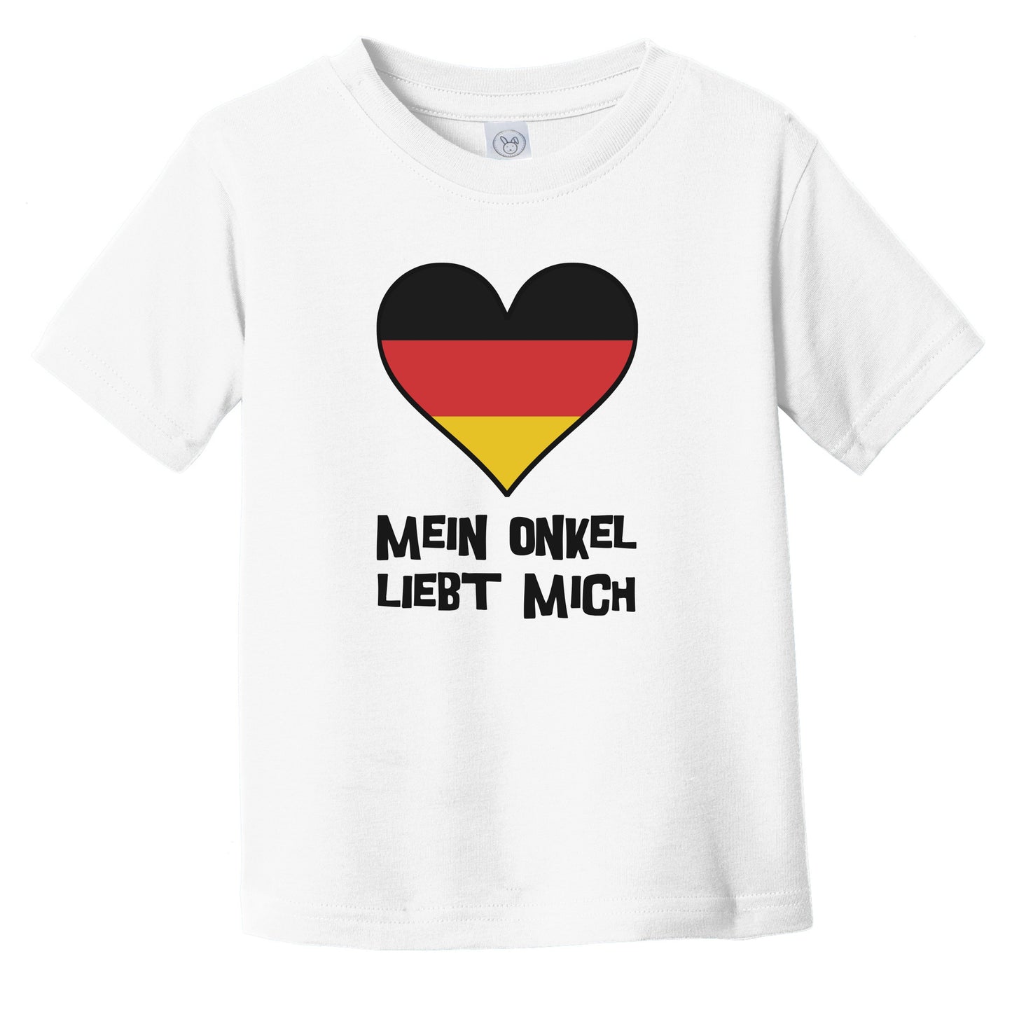 My Uncle Loves Me German Language Germany Flag Heart Infant Toddler T-Shirt - Mein Onkel liebt mich