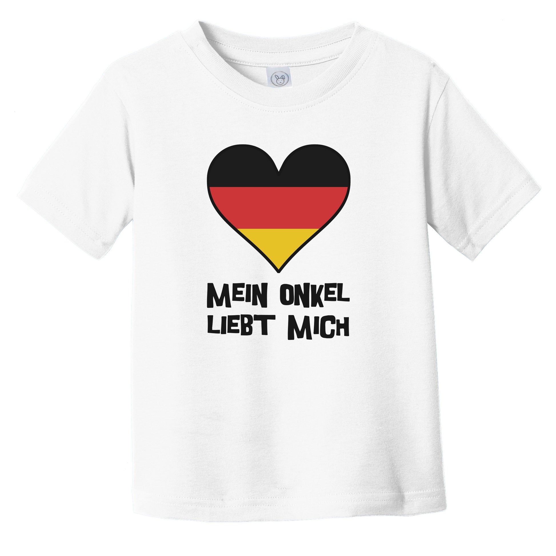 My Uncle Loves Me German Language Germany Flag Heart Infant Toddler T-Shirt - Mein Onkel liebt mich