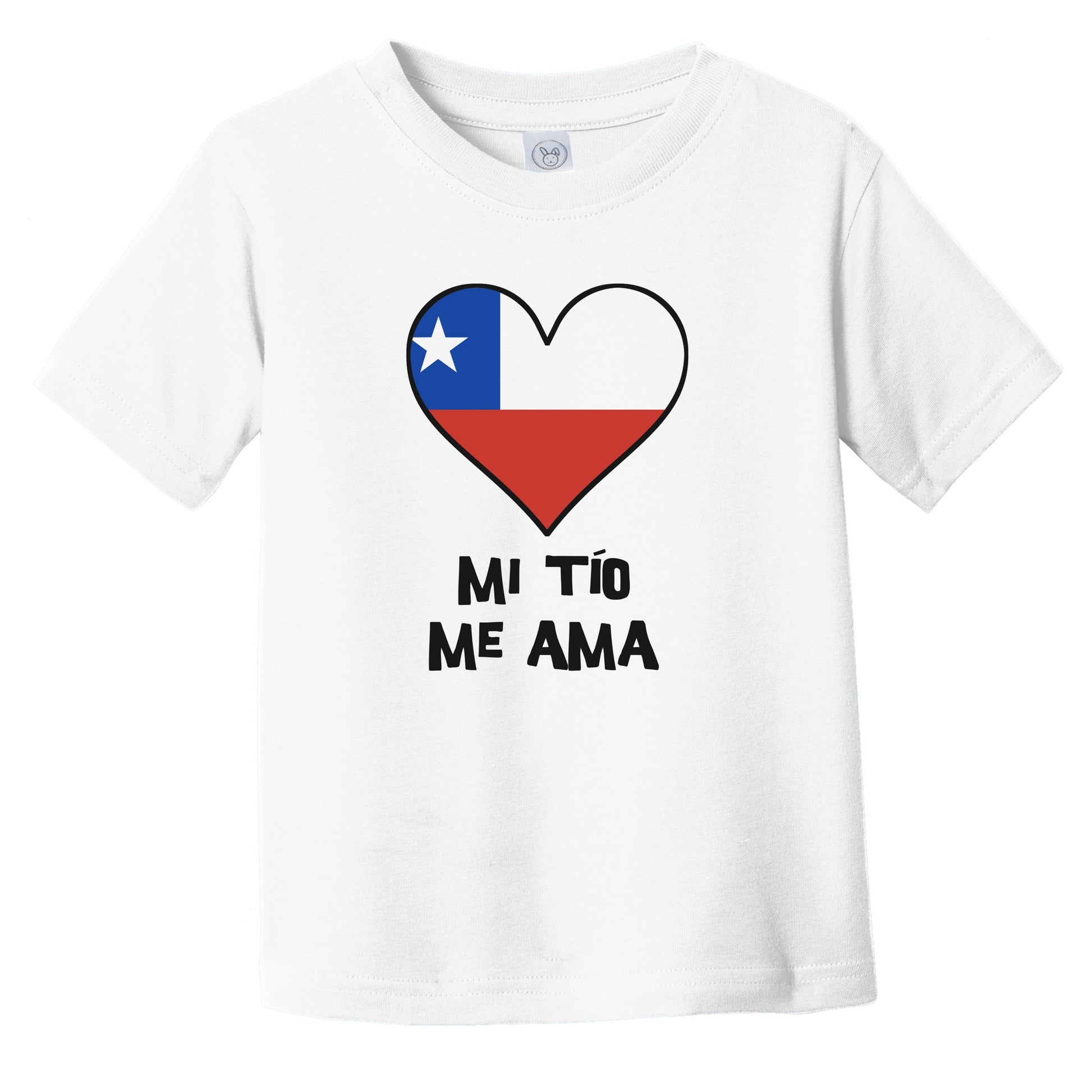 My Uncle Loves Me Spanish Language Chile Flag Heart Infant Toddler T-Shirt - Mi tío me ama