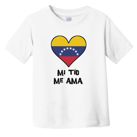 My Uncle Loves Me Spanish Language Venezuela Flag Heart Infant Toddler T-Shirt - Mi tío me ama