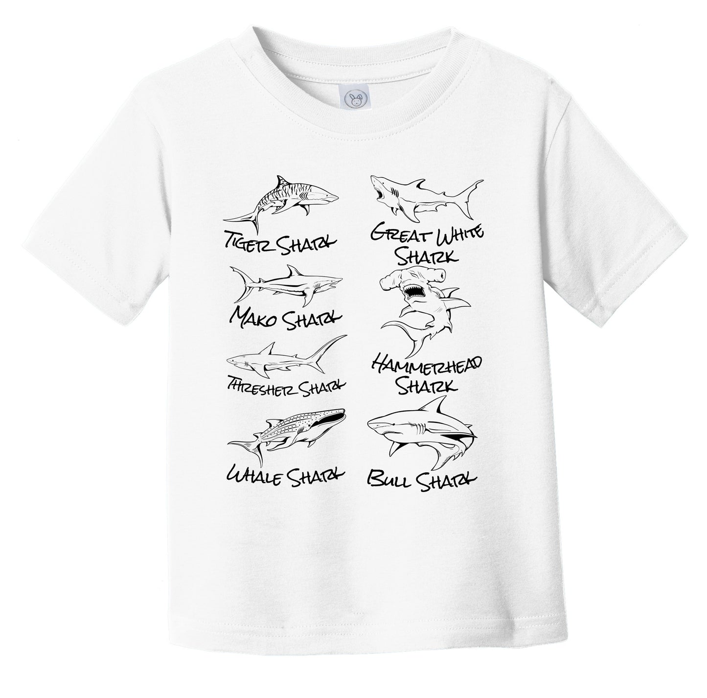 Types of Sharks Cool Shark Infant Toddler T-Shirt