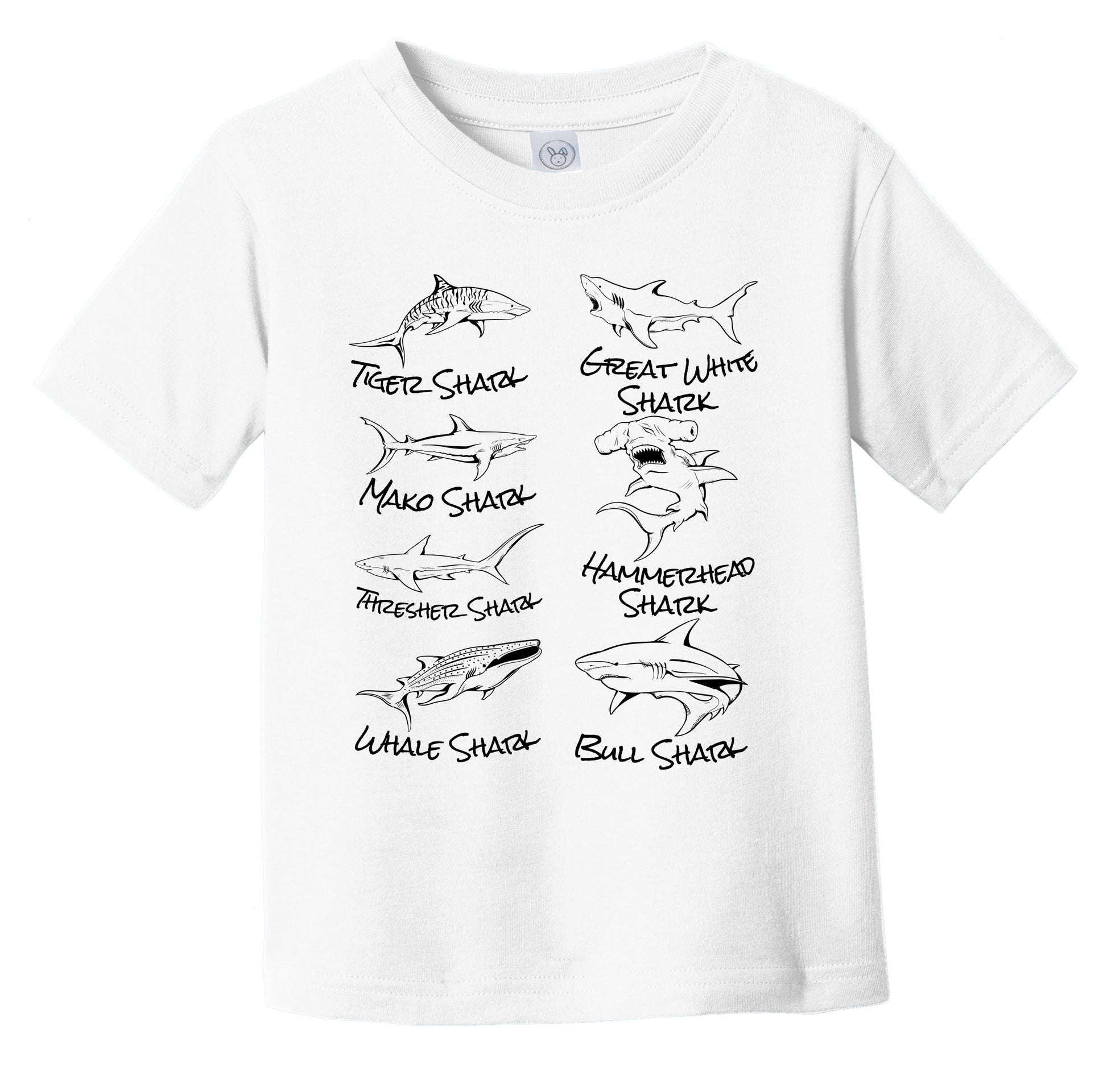 Types of Sharks Cool Shark Infant Toddler T-Shirt