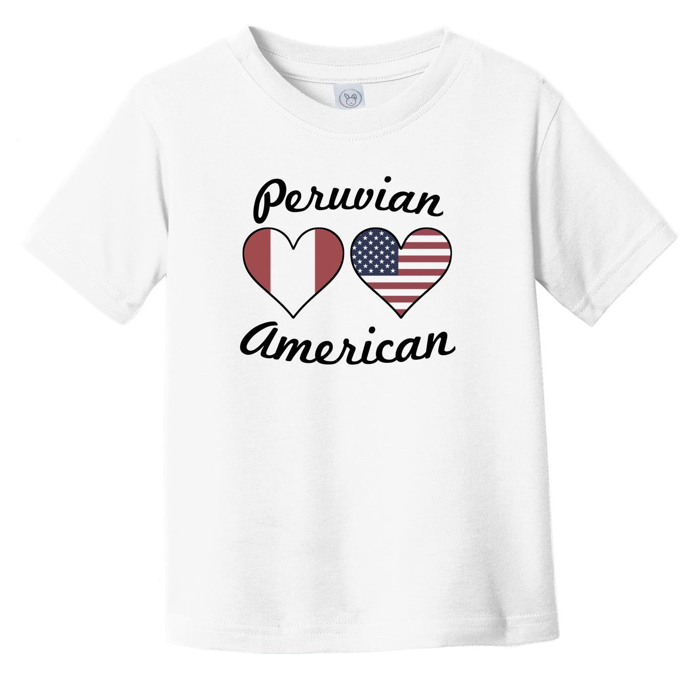 Peruvian American Flag Hearts Infant Toddler T-Shirt