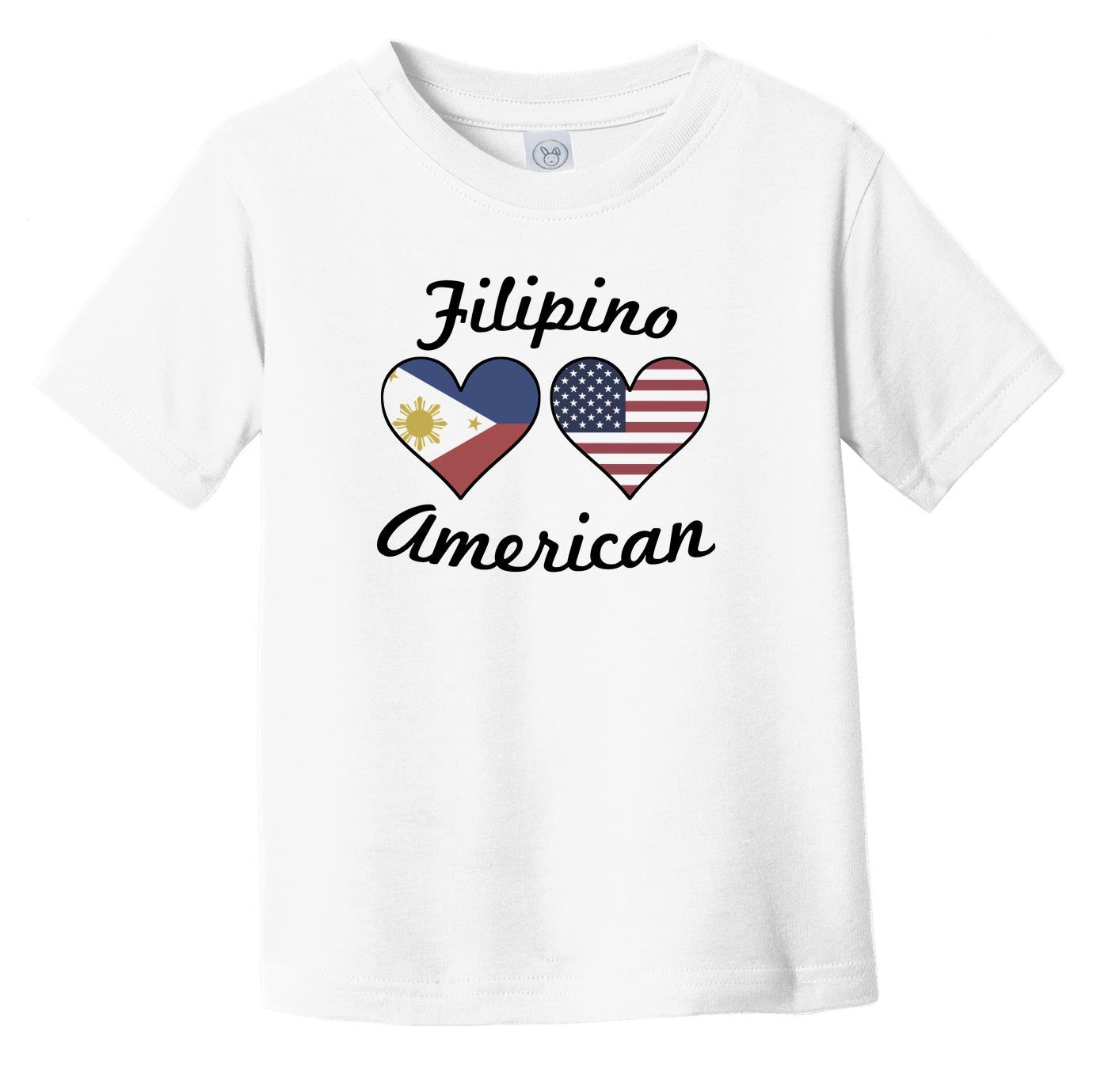 Filipino American Flag Hearts Infant Toddler T-Shirt