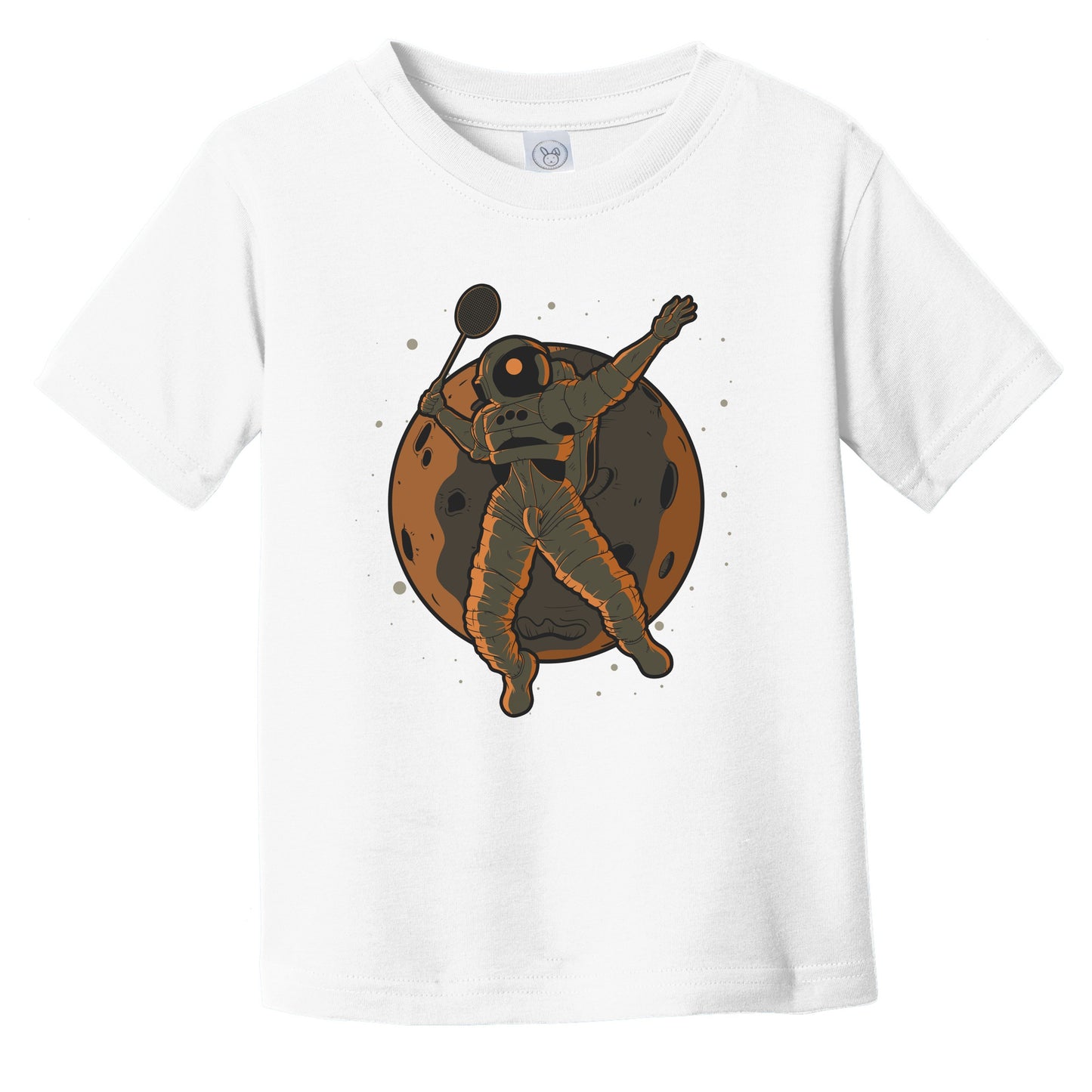 Badminton Toddler Shirt - Astronaut Outer Space Spaceman Badminton Player Infant Toddler T-Shirt