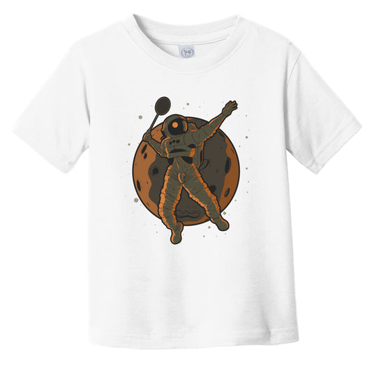 Badminton Toddler Shirt - Astronaut Outer Space Spaceman Badminton Player Infant Toddler T-Shirt