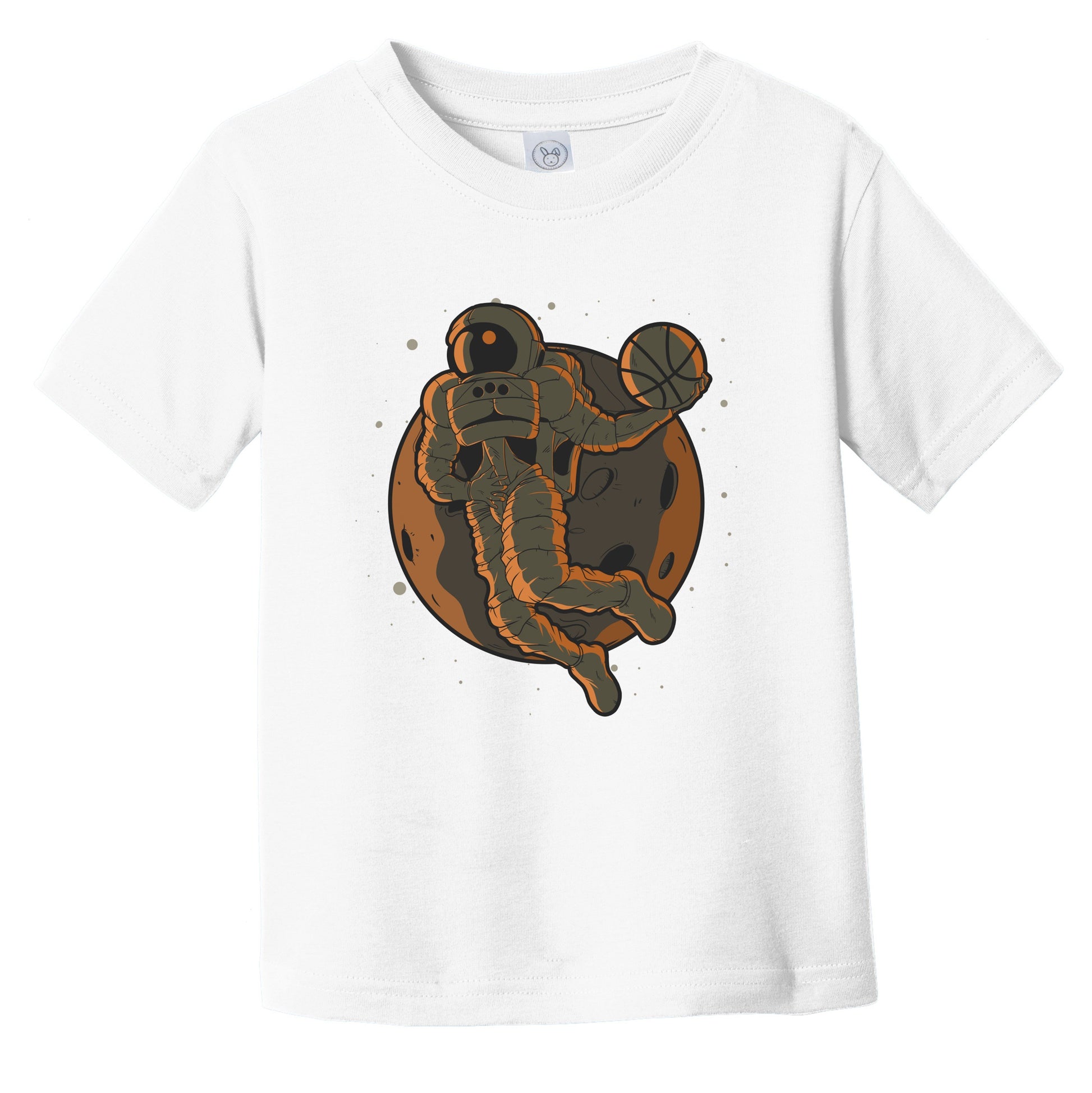 Basketball Dunk Toddler Shirt - Astronaut Outer Space Spaceman Basketball Player Infant Toddler T-Shirt