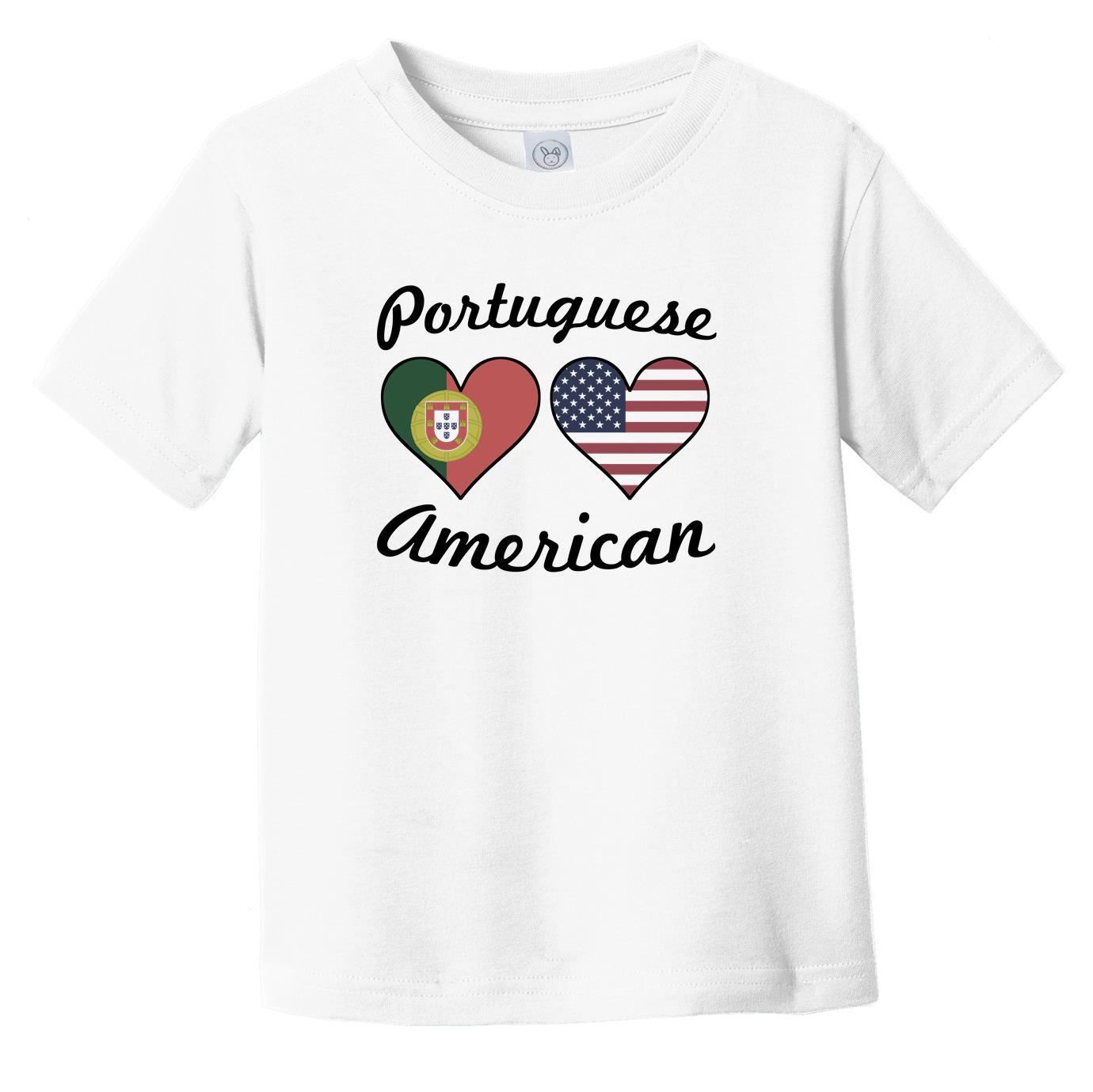 Portuguese American Flag Hearts Infant Toddler T-Shirt