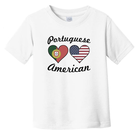 Portuguese American Flag Hearts Infant Toddler T-Shirt