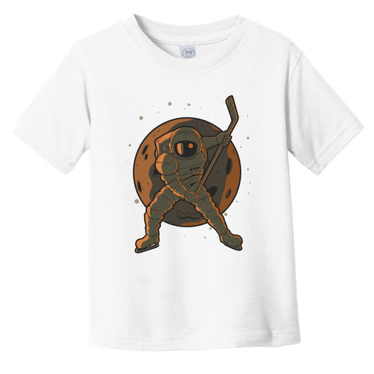 Hockey Toddler Shirt - Astronaut Outer Space Spaceman Hockey Player Infant Toddler T-Shirt