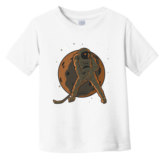 Hockey Toddler Shirt - Astronaut Outer Space Spaceman Hockey Player Infant Toddler T-Shirt