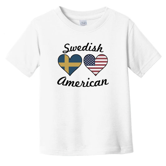 Swedish American Flag Hearts Infant Toddler T-Shirt