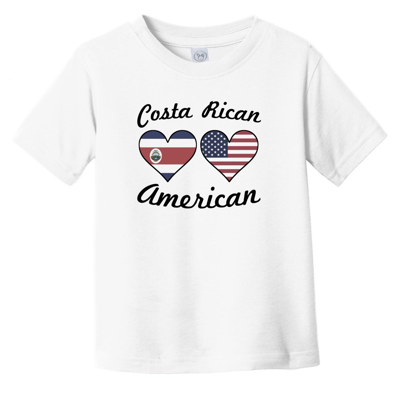 Costa Rican American Flag Hearts Infant Toddler T-Shirt