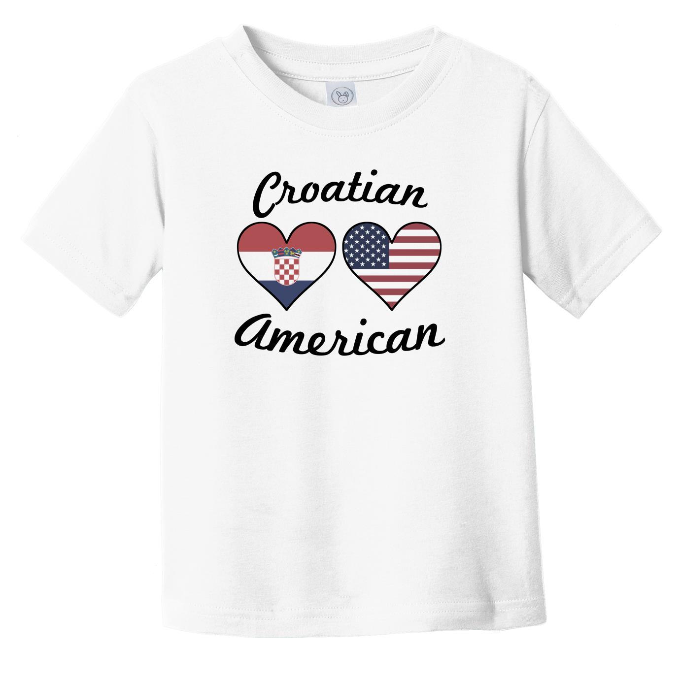 Croatian American Flag Hearts Infant Toddler T-Shirt