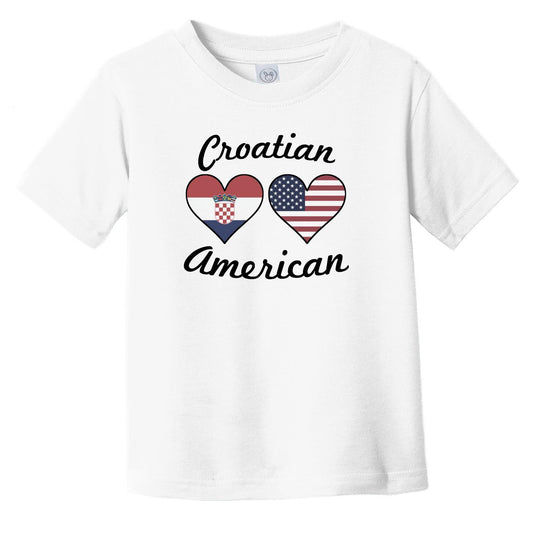 Croatian American Flag Hearts Infant Toddler T-Shirt