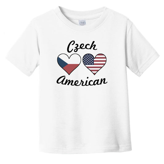 Czech American Flag Hearts Infant Toddler T-Shirt
